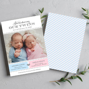 Wir stellen unsere Zwillingsjungen und -mädchen vo Ankündigung