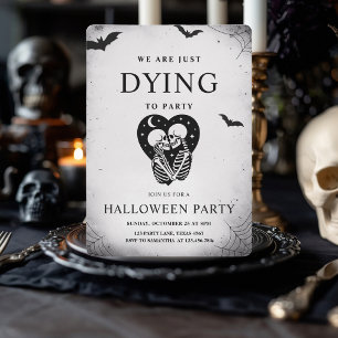 Wir sterben nur zu Party   Gothic Skeleton Feiertagskarte