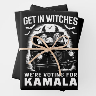 Wir stimmen für Kamala Halloween Geschenkpapier Set