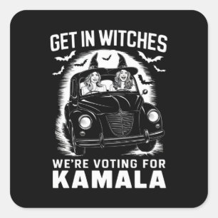 Wir stimmen für Kamala Halloween Quadratischer Aufkleber