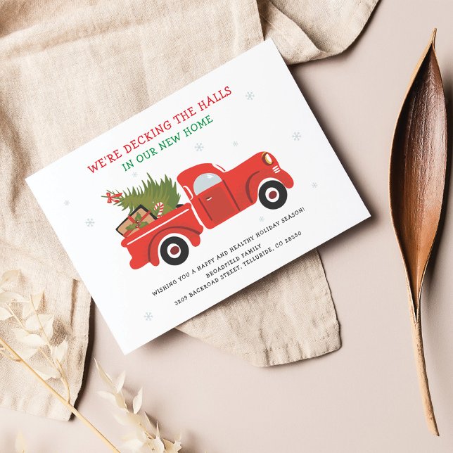 Wir stürzen neue Hallen, die wir bewegten Weihnach (Decking The Halls Red Truck Christmas Moving Announcement)