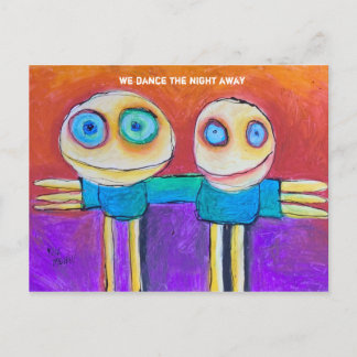 wir tanzen abends postkarte
