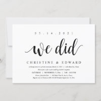 Wir taten es, die moderne Post Hochzeit