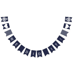 Wir taten es Seehochzeits-Anker-Flagge Wimpelkette