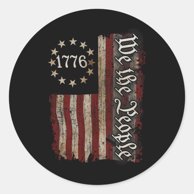 Wir The People American History 1776 Independence  Runder Aufkleber (Vorderseite)
