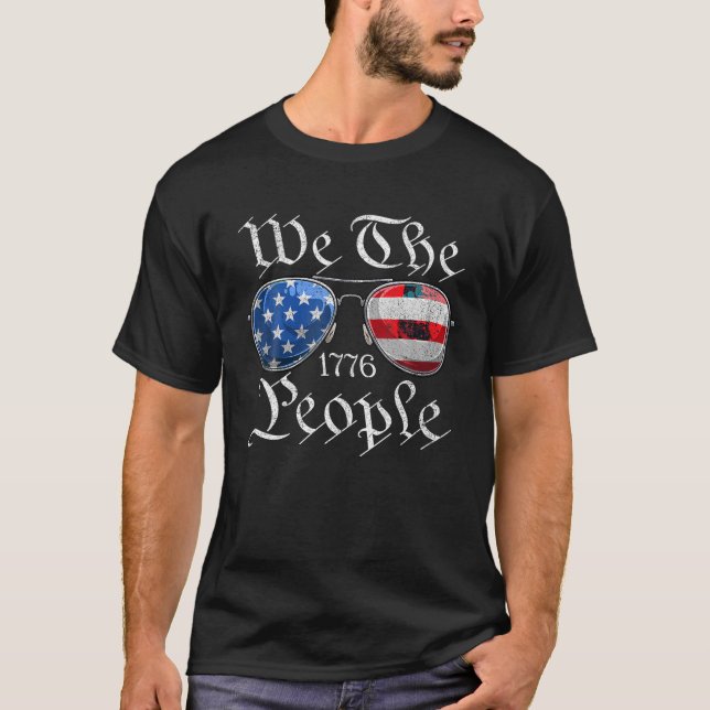Wir The People USA Funny 4. Juli Amerikanische Fla T-Shirt (Vorderseite)