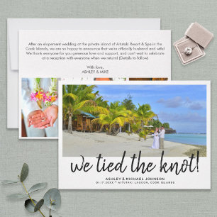 Wir tippen den Knoten   4 Foto Hochzeitsankündigun Einladung