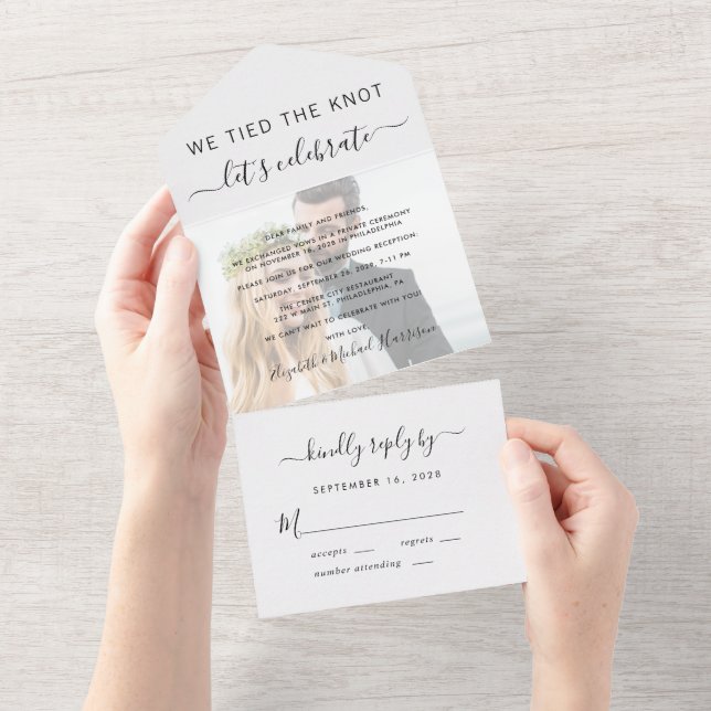 Wir tippten das Foto der Hochzeitsempfehlung All In One Einladung (Abreißen)