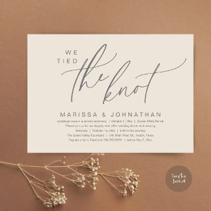 Wir tippten das knot-romantische Hochzeitsessen Einladung