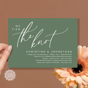 Wir tippten das knot-romantische Hochzeitsessen Einladung