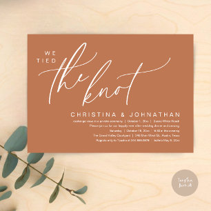 Wir tippten das knot-romantische Hochzeitsessen Einladung