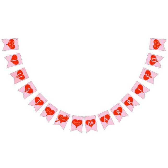 Wir tippten dem Roten Herz das Hochzeitsbanner Wimpelkette (Alle)