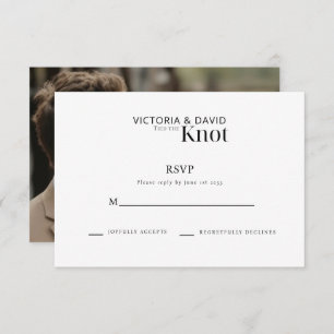 Wir tippten den Knoten Elopement / Hochzeitsempfan RSVP Karte