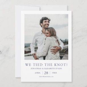 Wir tippten die Hochzeit des Knot-Modernen Fotos Ankündigung
