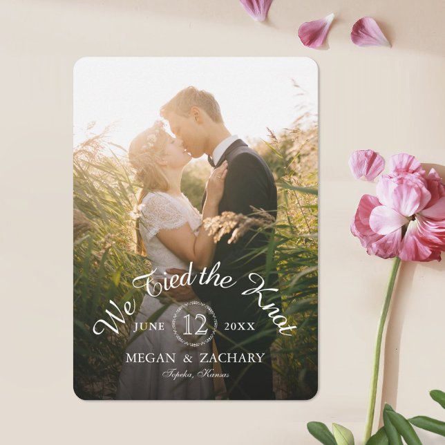 Wir tippten die Knot Classic Foto Elopement Hochze Ankündigung (Von Creator hochgeladen)