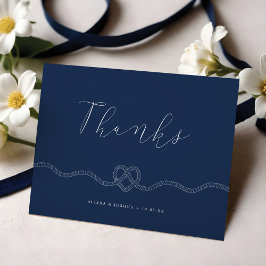 Wir tippten die Knot Nautical Navy & White Vielen Dankeskarte