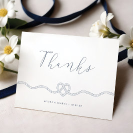 Wir tippten die Knot Nautical Navy & White Vielen Dankeskarte