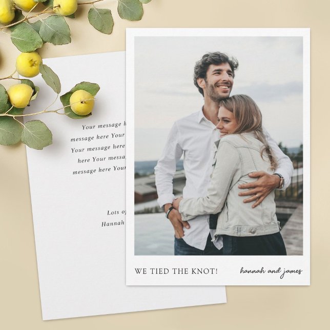 Wir tippten die Knot Simple Foto Elopement Hochzei Ankündigung (Von Creator hochgeladen)