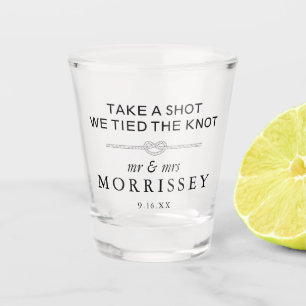 Wir tippten die Personalisierte Hochzeit der Knote Schnapsglas