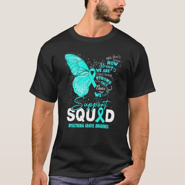 Wir tragen Aquamarine Schmetterlingsunterstützung  T-Shirt (Vorderseite)