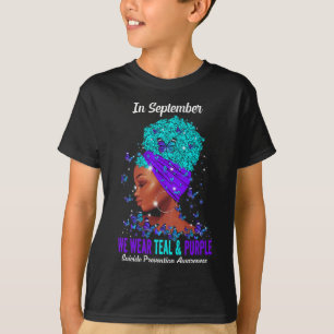 Wir tragen Aquamarines Lila Bewusstsein für Suizid T-Shirt
