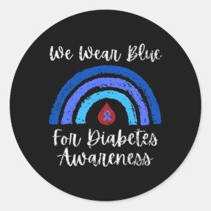 Wir tragen Blau für den Typ-1-Diabetes-Aufklärungs Runder Aufkleber