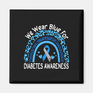Wir tragen Blau für Diabetes-Bewusstsein Leopard R Magnet
