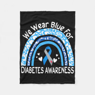 Wir tragen Blau für Diabetes-Bewusstsein Regenboge Fleecedecke