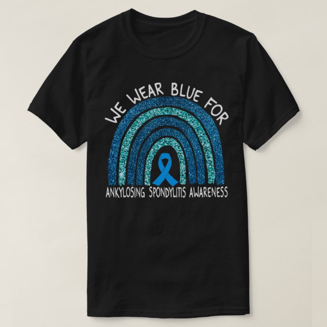 Wir tragen Blau für die ankylosierende Spondylitis T-Shirt (Design vorne)