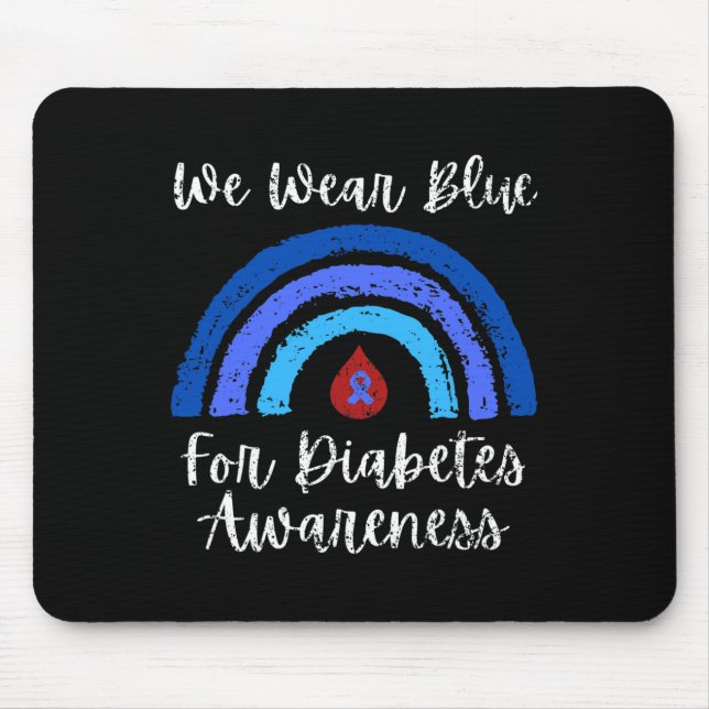 Wir tragen Blau für Typ-1-Diabetes-Bewusstsein Mon Mousepad (Vorne)