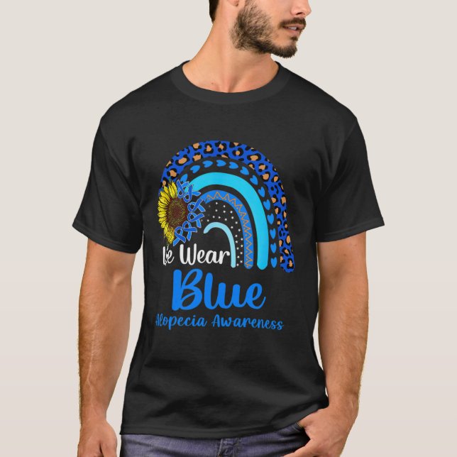 Wir tragen Blaue Alopecia Awareness Rainbow T-Shirt (Vorderseite)