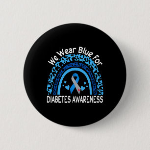 Wir tragen Blauer für Diabetes-Bewusstsein Leopard Button