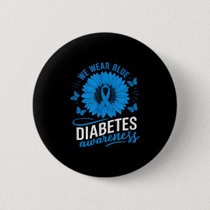 Wir tragen Blauer im Monat der Diabetes-Sensibilis Button