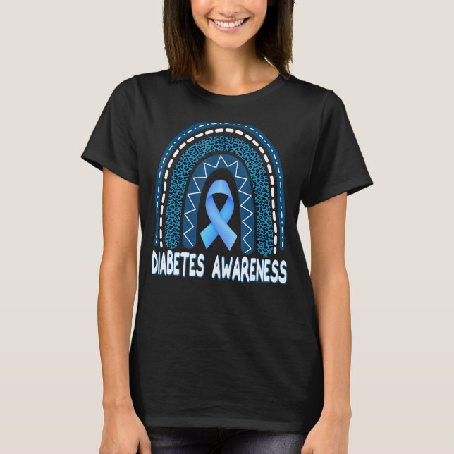 Wir tragen Blauer im November Rainbow Diabetes Awa T-Shirt (Vorderseite)