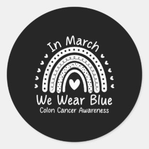 Wir tragen Blue Colon Cancer Awareness Colorectal Runder Aufkleber