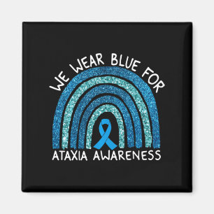 Wir tragen Blue for Ataxia Awareness Rainbow Gesch Magnet