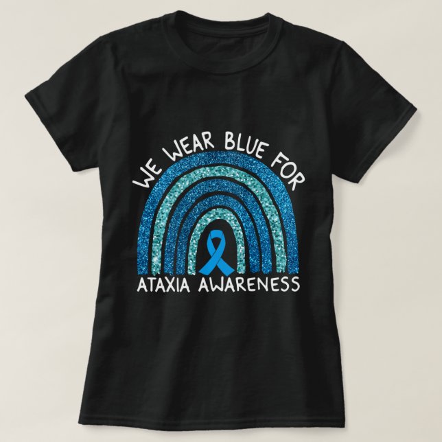 Wir tragen Blue for Ataxia Awareness Rainbow Gesch T-Shirt (Design vorne)