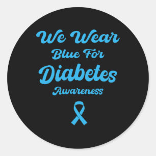 Wir tragen Blue for Diabetes Awareness Montag Nove Runder Aufkleber