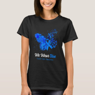 Wir tragen Blue Foster Care Awareness Butterfly T-Shirt