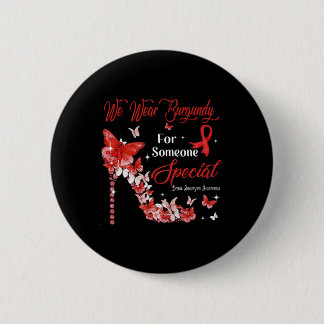 Wir tragen Burgundy Butterflies Brain Aneurysm Awa Button