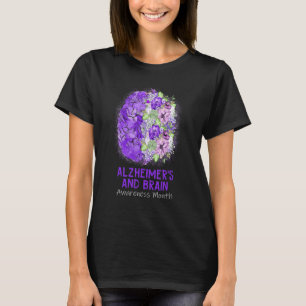 Wir tragen das Lila Blumengehirn Alzheimer's Aware T-Shirt