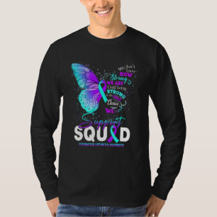 Wir tragen eine Aquamarine Lila Schmetterling-Rheu T-Shirt