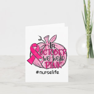 Wir tragen eine rosa Brustkrebskrankheit Karte