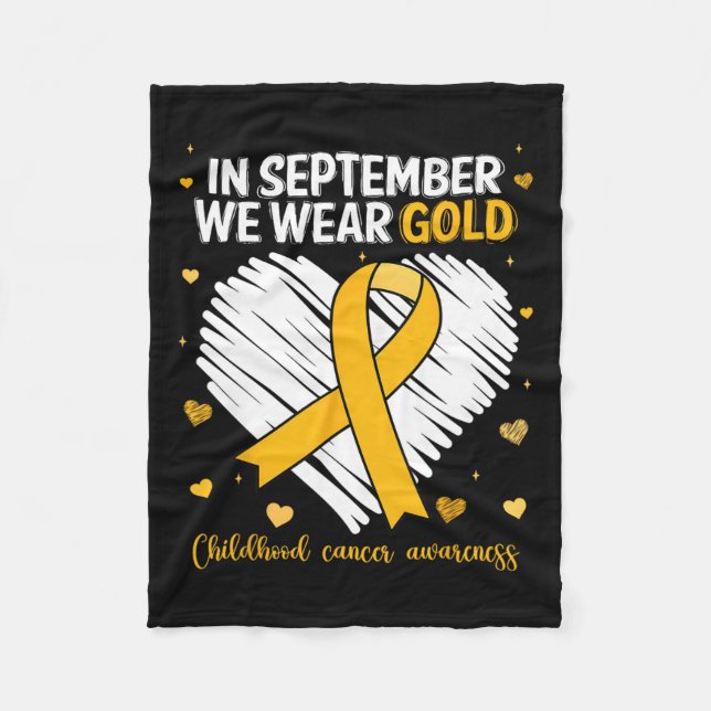 Wir tragen Gold Childhood Cancer Awareness Gold Ri Fleecedecke (Vorderseite)