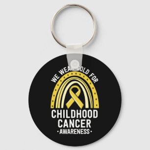 Wir tragen Gold Childhood Cancer Awareness Matchin Schlüsselanhänger