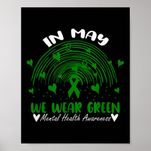 Wir tragen Grün für den Regenbogen "Mental Health Poster