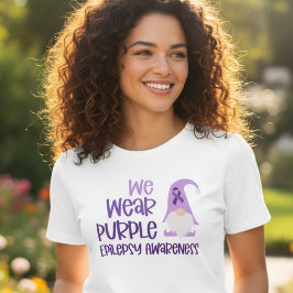 Wir tragen lila Epilepsie-Bewusstseins-Gnom Tri-Blend Shirt