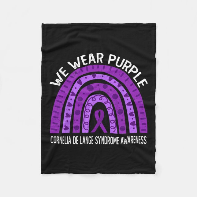 Wir tragen Lila für Cornelia De Lange Syndrom Awar Fleecedecke (Vorderseite)