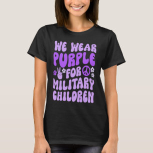 Wir tragen Lila für militärische Kinder T-Shirt