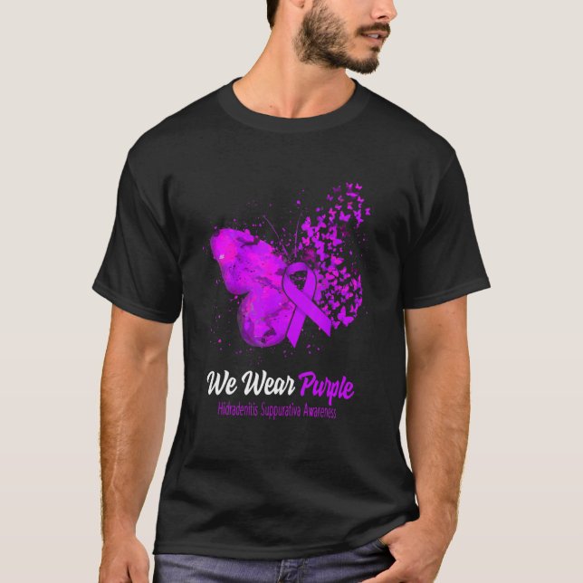 Wir tragen Lila Hidradenitis Suppurativa Bewusstse T-Shirt (Vorderseite)